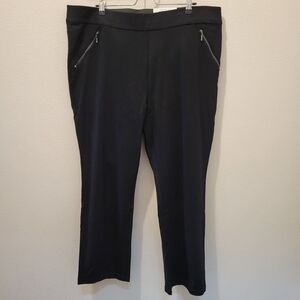 INC Core Ponte Straight Leg High Rise Women's 28W Black Stretch Dress Panrs